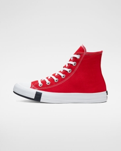 Converse, Tenisi Inalti Barbati Logo Play Chuck Taylor All Star NRTED2960, Negrii/Rosii/Albastri